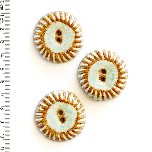 Incomparable Buttons - Green & Brown Round L399 - Card of 3