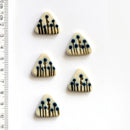 Incomparable Buttons - Triangle Striped L414 - Card of 5