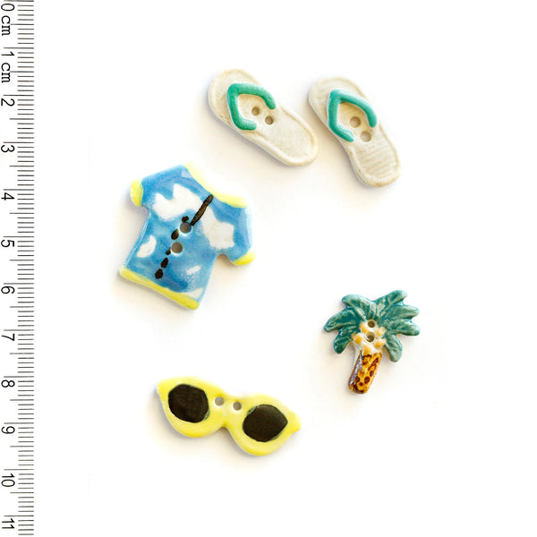 Incomparable Buttons - Assorted Beachwear L442 - Card of 5