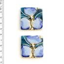 Incomparable Buttons - Large Floral Squares L463 - Card of 2