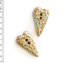 Incomparable Buttons - Large Patterned Hearts L480 - Card of 2