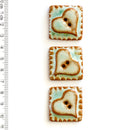 Incomparable Buttons - Square Hearts L490 - Card of 3