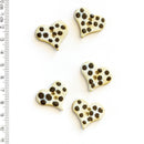 Incomparable Buttons - Dotted Hearts L492 - Card of 5