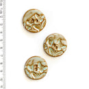 Incomparable Buttons - Butterfly Imprint Circles L502 - Card of 3