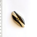 Incomparable Buttons - Large Oval Black & White L504 - Card of 1
