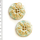 Incomparable Buttons - Large Floral Circles L507 - Card of 2
