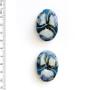Incomparable Buttons - Large Blue Oval L512 - Card of 2