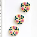 Incomparable Buttons - Large Pink Flowers L515 - Card of 3