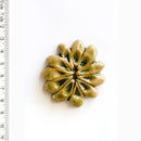 Incomparable Buttons - Large Fawn Flower L518 - Card of 1