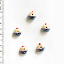 Incomparable Buttons - Small Blue Cupcakes L526 - Card of 5