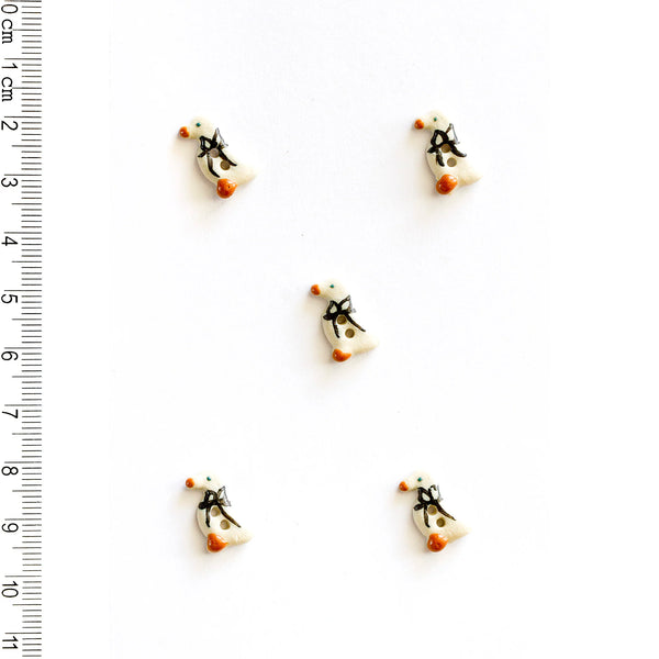 Incomparable Buttons - Small Ducks L527 - Card of 5