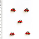 Incomparable Buttons - Small Red Cars L528 - Card of 5