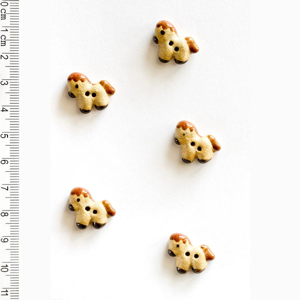 Incomparable Buttons - Small Horses L542 - Card of 5