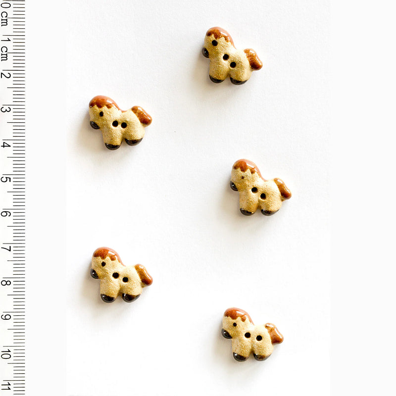 Incomparable Buttons - Small Horses L542 - Card of 5