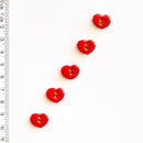 Incomparable Buttons - Small Red Hearts L559 - Card of 5