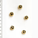 Incomparable Buttons - Paw Prints L55 - Card of 5