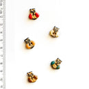 Incomparable Buttons - Small Owls L567 - Card of 5
