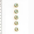 Incomparable Buttons - Medium Aqua Round L574 - Card of 5