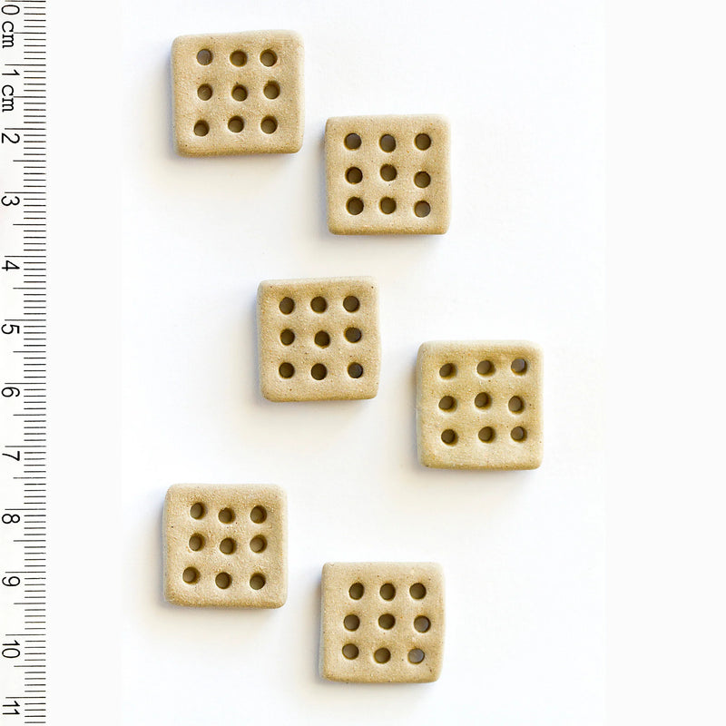 Incomparable Buttons - Brown Square 9 Hole L576 - Card of 6