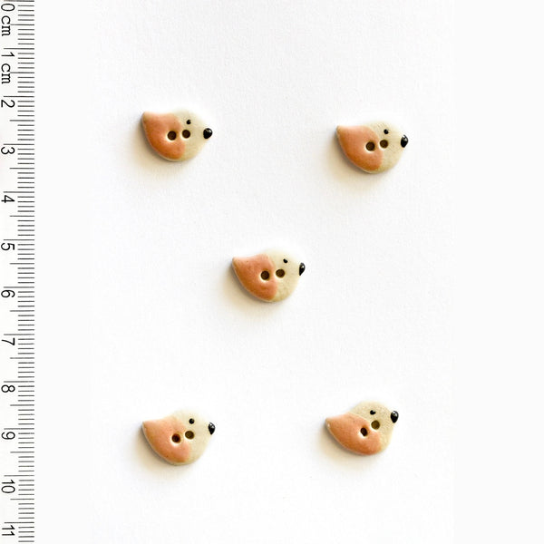 Incomparable Buttons - Pink Birds L578 - Card of 5
