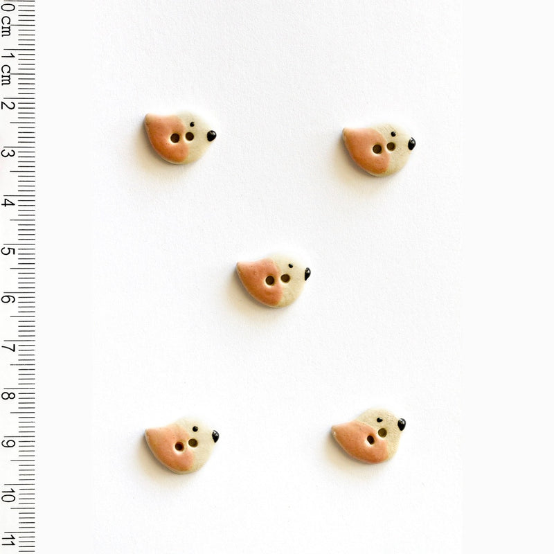 Incomparable Buttons - Pink Birds L578 - Card of 5