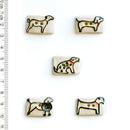Incomparable Buttons - Square Dogs L582 - Card of 5