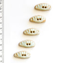 Incomparable Buttons - Small Aqua Oval L583 - Card of 5