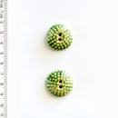 Incomparable Buttons - Green Raised Dots L589 - Card of 2