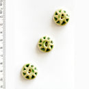 Incomparable Buttons - Green Stars L597 - Card of 3