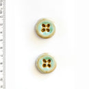 Incomparable Buttons - Blue Round L598 - Card of 2