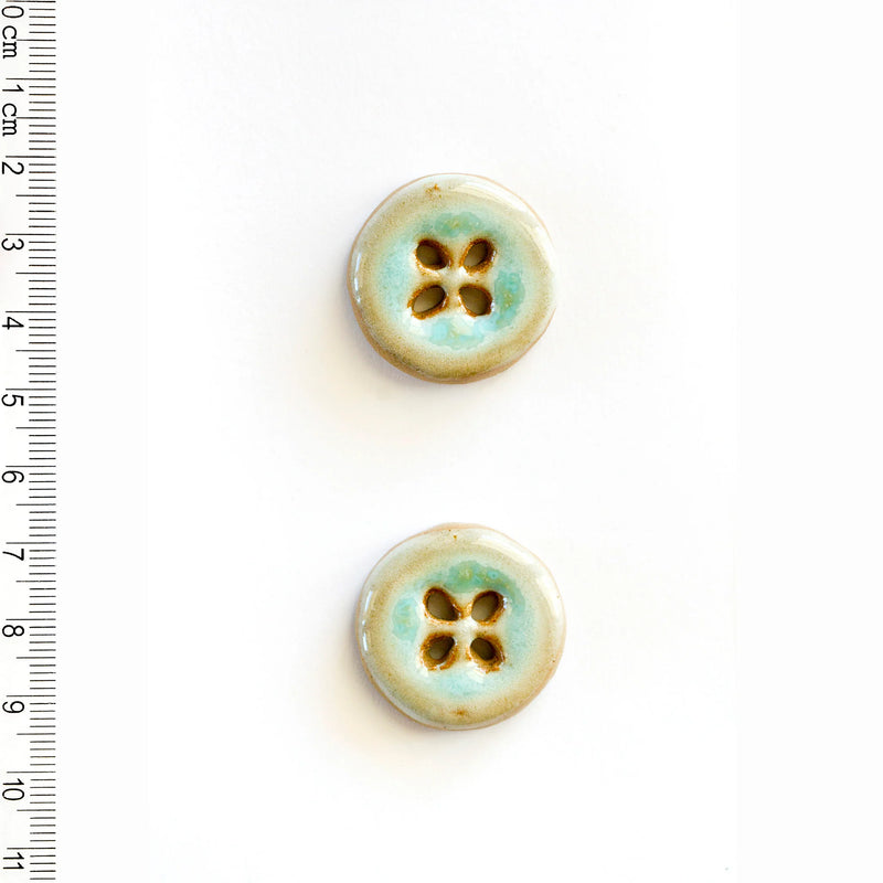 Incomparable Buttons - Blue Round L598 - Card of 2