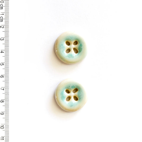 Incomparable Buttons - Aqua Round L599 - Card of 2