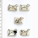 Incomparable Buttons - Oblong Dogs - Card of 5