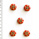 Incomparable Buttons - Red Spots L601 - Card of 5