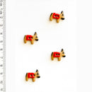 Incomparable Buttons - Donkeys L604 - Card of 4