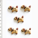 Incomparable Buttons - Brown Dogs - Card of 5