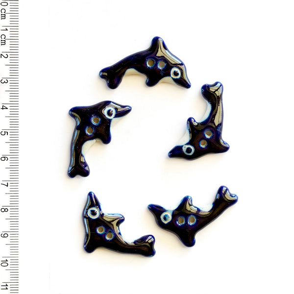 Incomparable Buttons - Dolphins - Card of 5