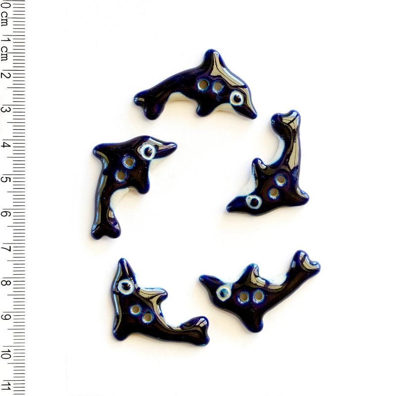 Incomparable Buttons - Dolphins - Card of 5
