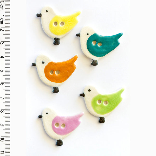 Incomparable Buttons - Large Birds L83 - Card of 3