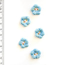 Incomparable Buttons - Blue Flowers L086 - Card of 5