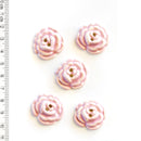 Incomparable Buttons - Large Pink Flowers L96 - Card of 5