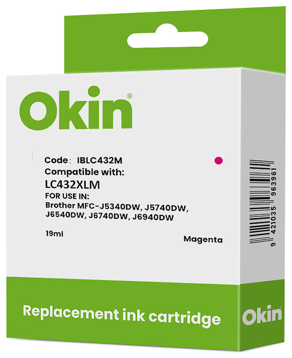 Okin Compatible Brother LC432XL Magenta Ink Cartridge
