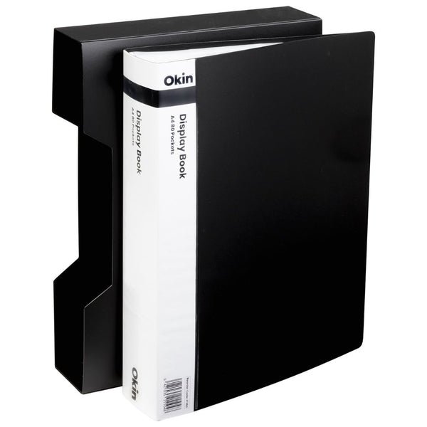 Icon Display Book A4 With Insert Spine 80 Pocket With Case#Colour_BLACK