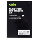 Okin Multipurpose Labels 63.5x38.1mm 21 Per Sheet