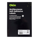 Okin Multipurpose Labels 105x148mm 4 Per Sheet Pack of 100
