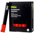 Okin Permanent Marker Bullet Tip - Packs Of 12#Colour_RED