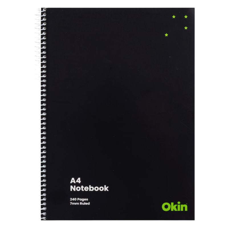 Okin Spiral Notebook A4 Soft Cover - Packs of 3