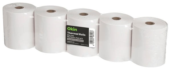 Okin Thermal Roll 80x70mm Pack Of 5