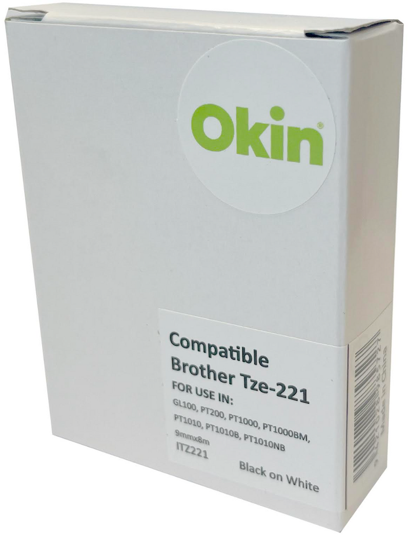 Okin Compatible Brother Tz Tape 9mm Black On White