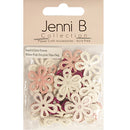 Jenni B Fabric Glitter Flowers 25mm Pack of 50